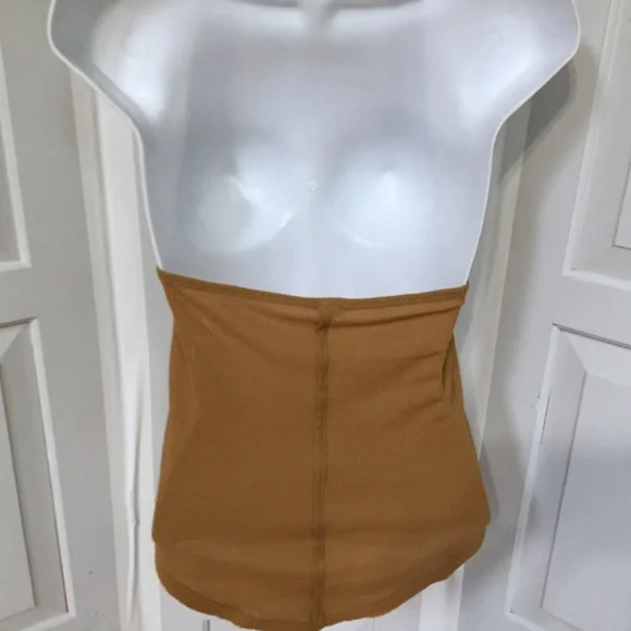 Anthropologie We the Free Tan Ribbed Halter Tank Top - Picture 12 of 14